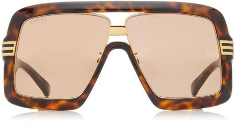 gucci brown oversized square frame sunglasses